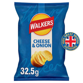 Walkers Cheese & Onion Crisps 32x32.5g Box