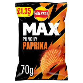Walkers Max Punchy Paprika Flavour Crisps £1.35 PM 15x70g