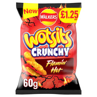 Walkers Wotsits Crunchy Flamin' Hot Snacks Crisps £1.25 PMP 15 x 60g