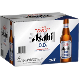 Asahi Super Dry 0% Alcohol Free Beer Lager Bottles 24X330ml