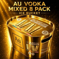 Au Vodka Ice Bucket with 8 Pre Mixed 330ml Cans (4 Different Flavours)