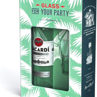 Bacardi Carta Blanca Superior White Rum 70cl with Mojito Glass Gift Set