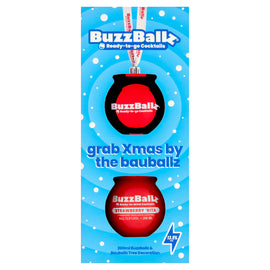 Buzzballz Strawberry 'Rita Cocktail 200ml with Bauballz Tree Decoration Gift Set