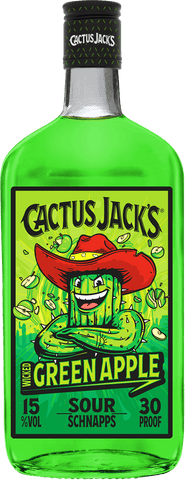 Cactus Jack's Wicked Green Apple Sour Schnapps 50cl