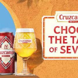 Cruzcampo Sevilla Orange Flavoured Beer 24x440ml Cans - NEW