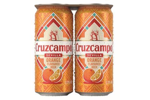 Cruzcampo Sevilla Orange Flavoured Beer 24x440ml Cans - NEW