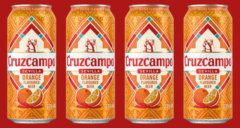 Cruzcampo Sevilla Orange Flavoured Beer 24x440ml Cans - NEW