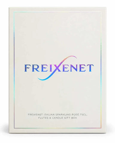 Freixenet Prosecco Rosé  D.O.C. 75cl & 2 Cut-Glass Flutes & Gardenia Candle Gift Set