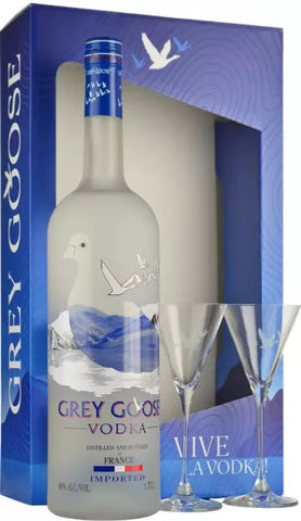 Grey Goose Vodka Magnum Gift Set 1.75 litre with 2 Glasses
