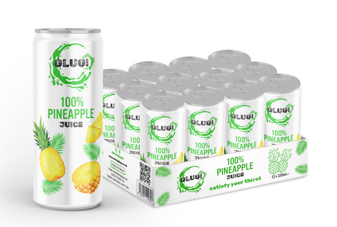 Glug 100% Pineapple Juice 12 x 320ml Cans