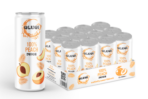 Glug 100% Peach Juice 12 x 320ml Cans