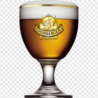 Grimbergen Gold Rim Phoenix Belgian Beer Goblet - Half Pint