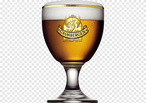 Grimbergen Gold Rim Phoenix Belgian Beer Goblet - Half Pint