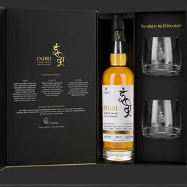 Indri Trini The Three Wood Indian Single Malt Limited Edition Gift Set 70cl
