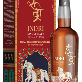 Indri Diwali Collectors Edition 2026 Ruby Port Cask Indian Whisky 70cl