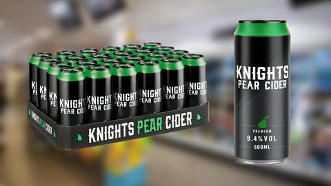Knights Premium Pear Cider Cans 24 x 500ml