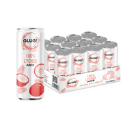 Glug 100% Pink Lychee Juice 12 x 320ml Cans