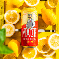 Madri Excepcional Limon Premium Lager Beer Cans 24 x 440ml - NEW