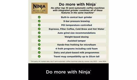 Ninja Luxe Café Premier Bean to Cup Coffee Machine, ES601UK
