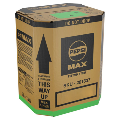 Pepsi Max Postmix Syrup Bag In Box 7L
