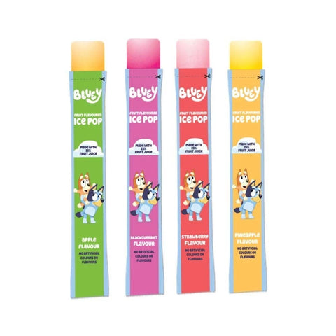 Bluey Ice Pops 75 x 45ml Fruit Flavour Freezer Lollies - Non Alcoholic