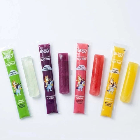 Bluey Ice Pops 75 x 45ml Fruit Flavour Freezer Lollies - Non Alcoholic