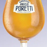 Poretti Stemmed Toughned Pint Chalice Glass 1 pt - Blue Writing