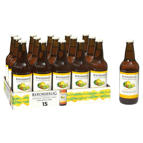 Rekorderlig Premium Pineapple Kiwi Fruit Cider Bottle 12 x 500ml