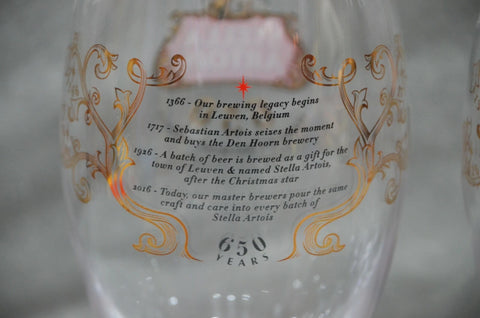 Stella Artois 650 Years Chalice Pint Glass CE 20oz / 568ml - Limited Edition