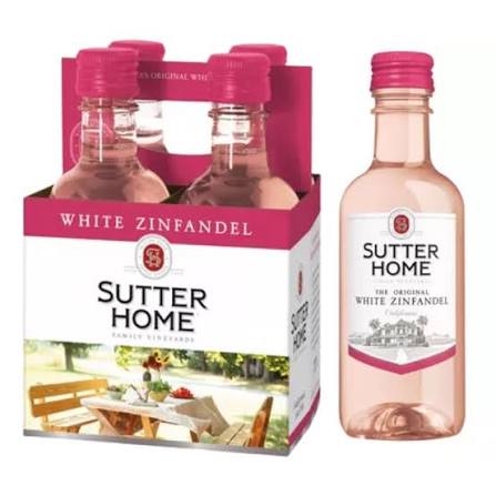 Sutter Home White Zinfandel 187ml - Single Serve - Case of 24 bottles