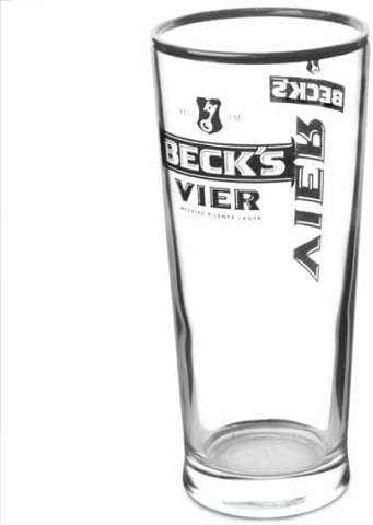 Becks Vier Silver Rim Pint Glass