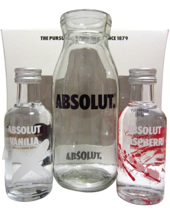 Absolut Vodka Raspberri, Vanilia & Flaska Glass Gift Set 2 x 5cl