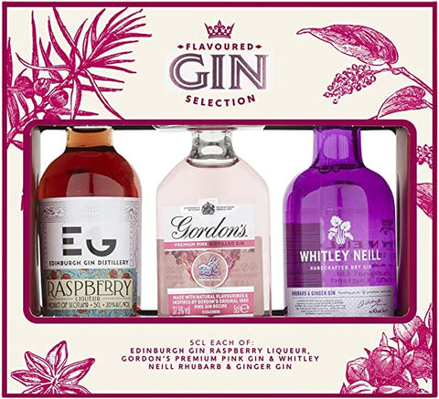 Flavoured Gin Selection 3x5cl Gift set (EG, Gordons, Whitley Neill)