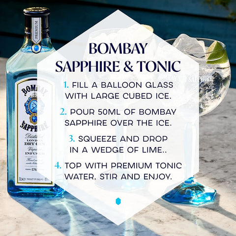 Bombay Sapphire, tonic & Balloon glass bundle