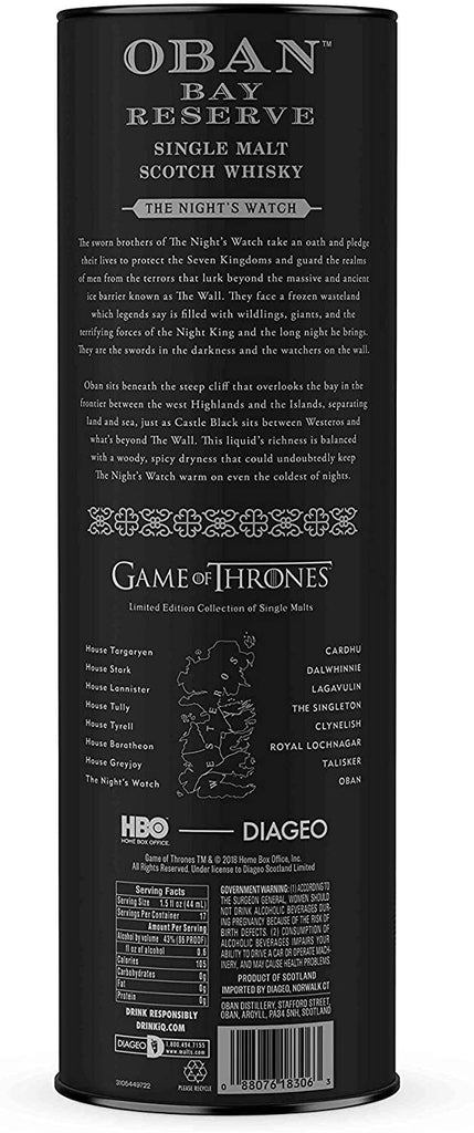 Oban Bay Reserve Scotch Whisky Game of Thrones Limited Edition 70cl