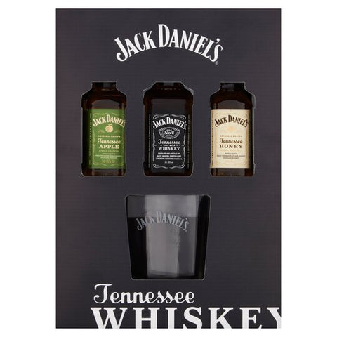 Jack Daniels Miniatures 3 x 5cl & Jack Daniels Glass Gift Set