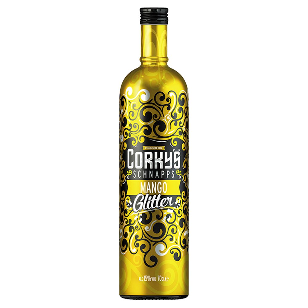 Corky's Schnapps Mango Glitter Schnapps Liqueur 70cl