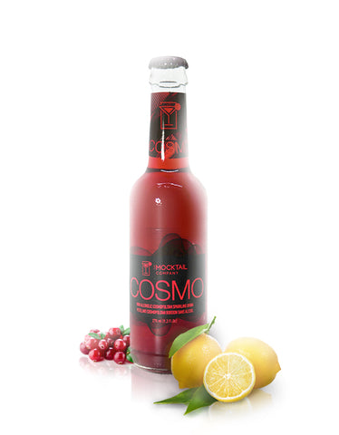 The Mocktail Company Cosmo, 275ml Bottle- Non Alcoholic Cosmopolitan Sparkling Drink