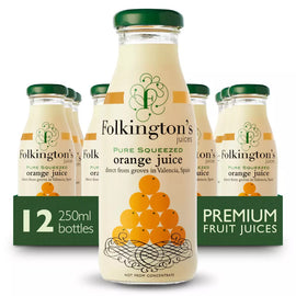 Folkingtons Pure Squeezed Orange Juice 12 x 250ml