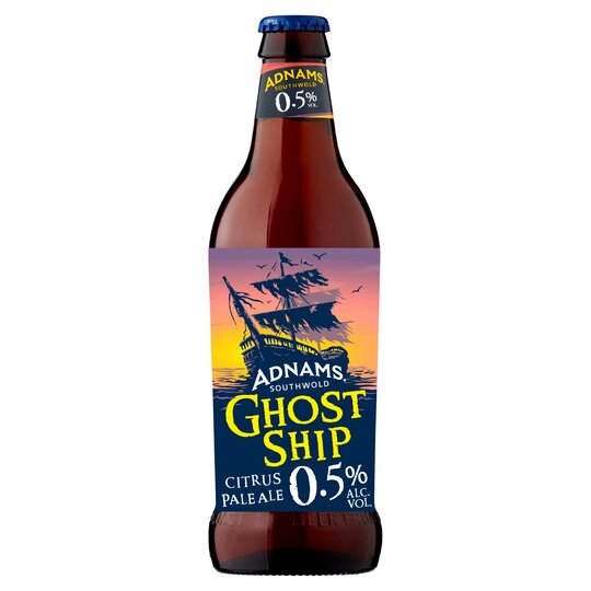 Adnams Ghost Ship Bottle Beer 0.5% Citrus Pale Ale 8 x 500ml Bottles