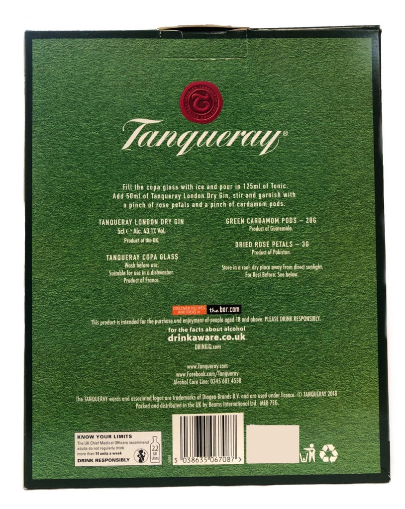 Tanqueray London Dry Gin Gift Set with Rose Petals and Cardamom