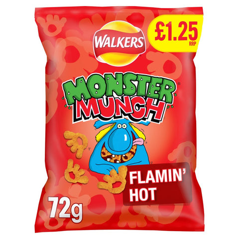 Walkers Monster Munch Flamin' Hot Snacks 15x72g