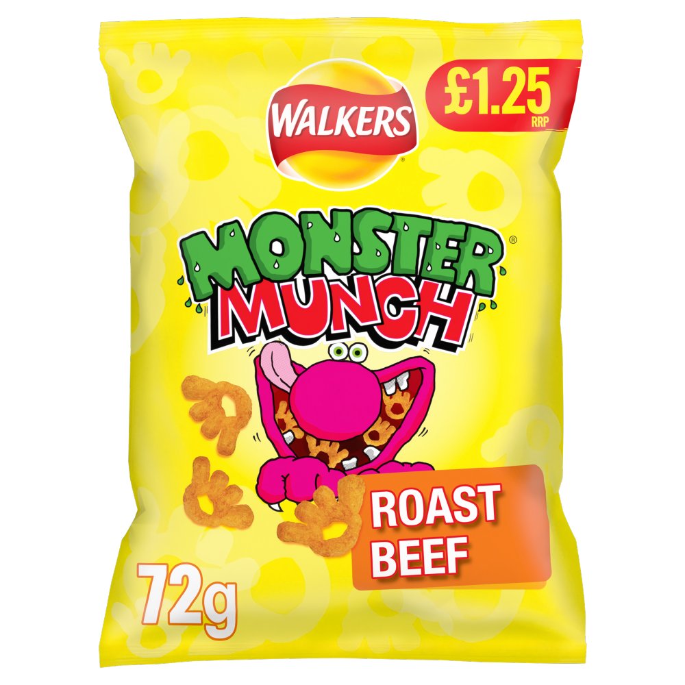 Walkers Monster Munch Roast Beef Snacks £1.25 PM 15x72g