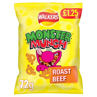 Walkers Monster Munch Roast Beef Snacks £1.25 PM 15x72g