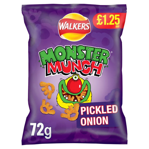 Walkers Monster Munch Pickled Onion Snacks 15x72g £1.25 PM