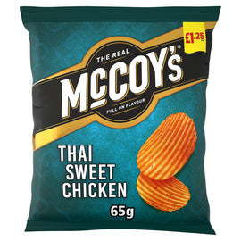 McCoy's Thai Sweet Chicken Flavour Ridge Cut Potato Crisps PM £1.25 20x65g