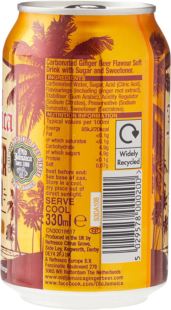 Buy Old Jamaica Ginger Beer 24 x 330ml Cans Online 365 Drinks