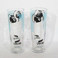 Carling Tall Laser Nucleated Blue Pint Glass
