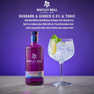 Whitley Neill Rhubarb & Ginger Alcohol Free 0.0% Spirit 70cl