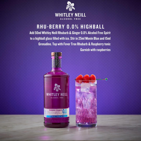 Whitley Neill Rhubarb & Ginger Alcohol Free 0.0% Spirit 70cl